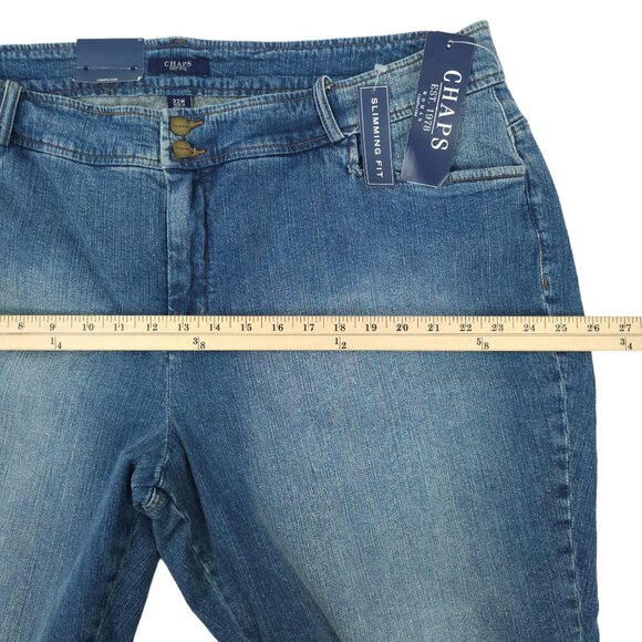 Chaps Capri Jeans Slimming Fit Plus Size 22W High Rise NWT Stretch Med Wash Crop - Picture 10 of 12